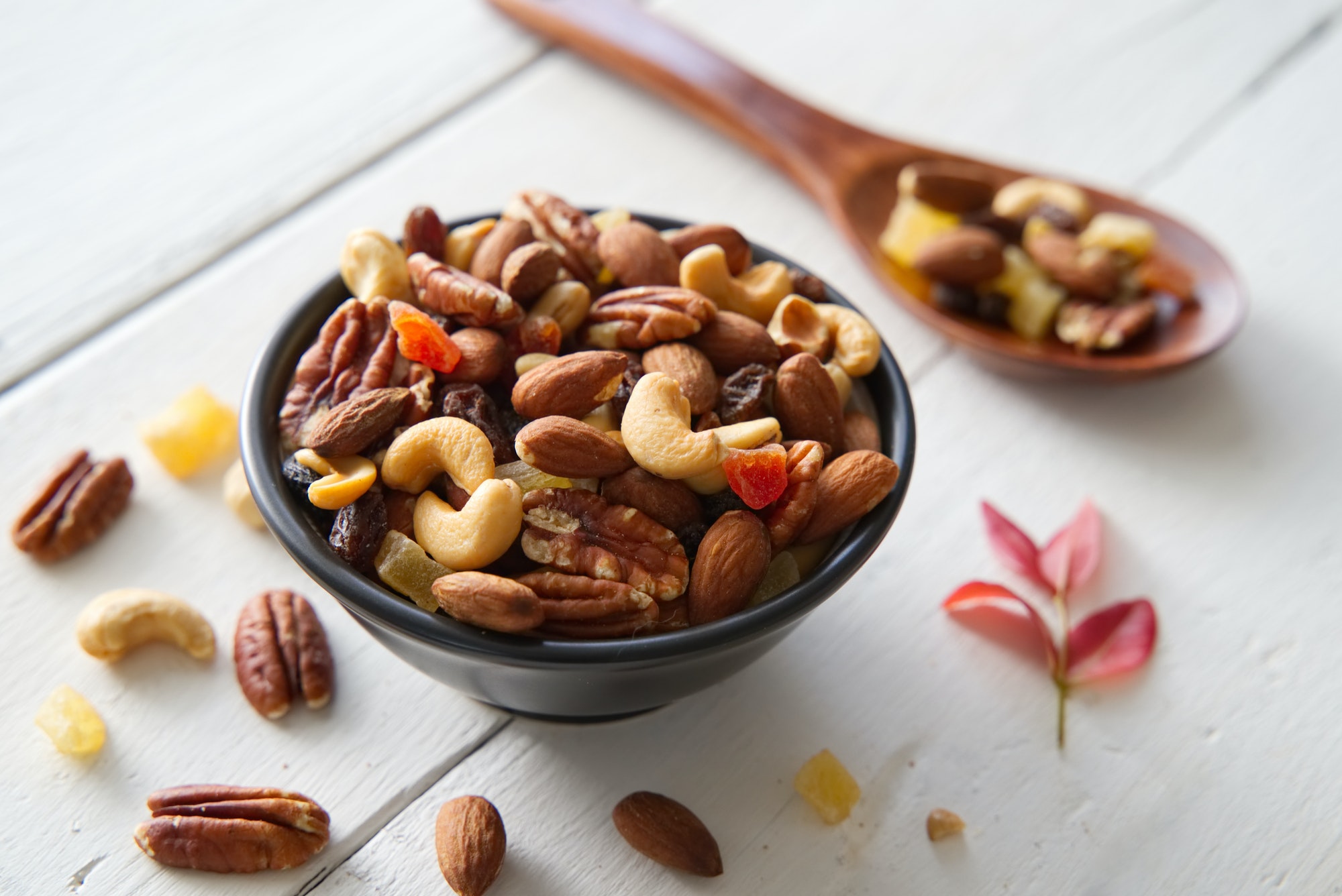 Mix nuts and dried fruits background and wallpaper.